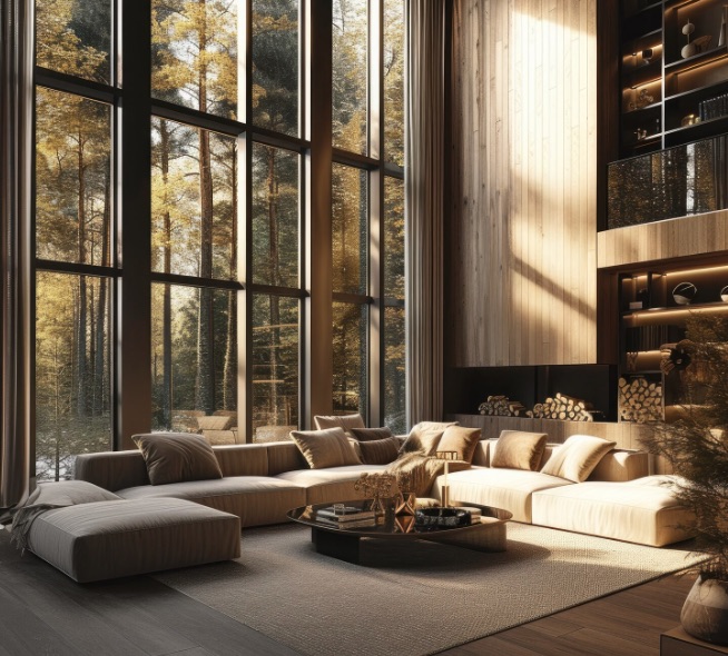 Abitazione privata con sistema di illuminazione intelligente controllato da AI